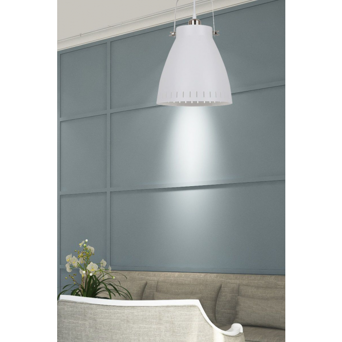 Pendente Moderno Bergen Branco 17x18cm da StudioLuce para sala de jantar e ambientes gourmet. Lustres Gênesis loja online de Lustres e Iluminação Decorativa